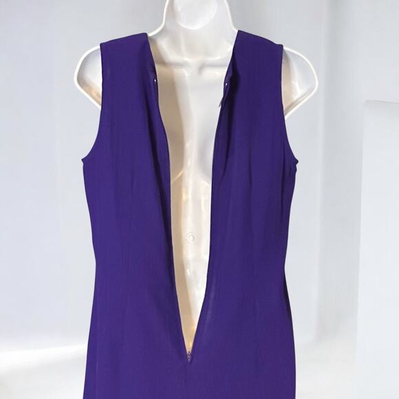 Vintage 80s Kwai Petites Purple Sheath Dress Jacket Set Sz 6 Elegant Union Made - Picture 9 of 11